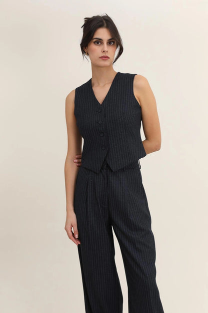 Gestreifter Cardigan in Wolloptik