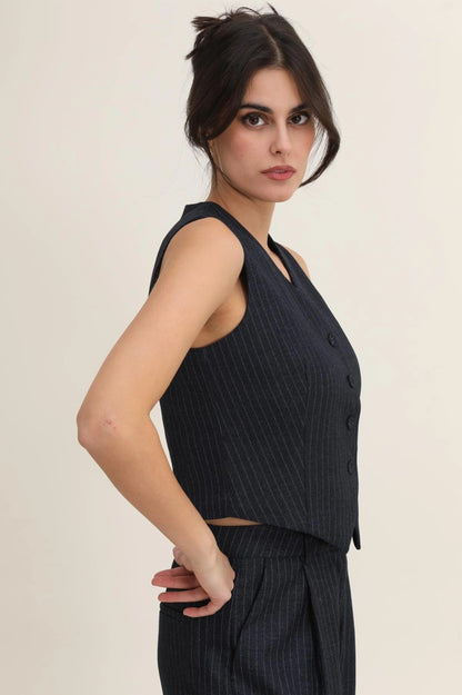 Gestreifter Cardigan in Wolloptik