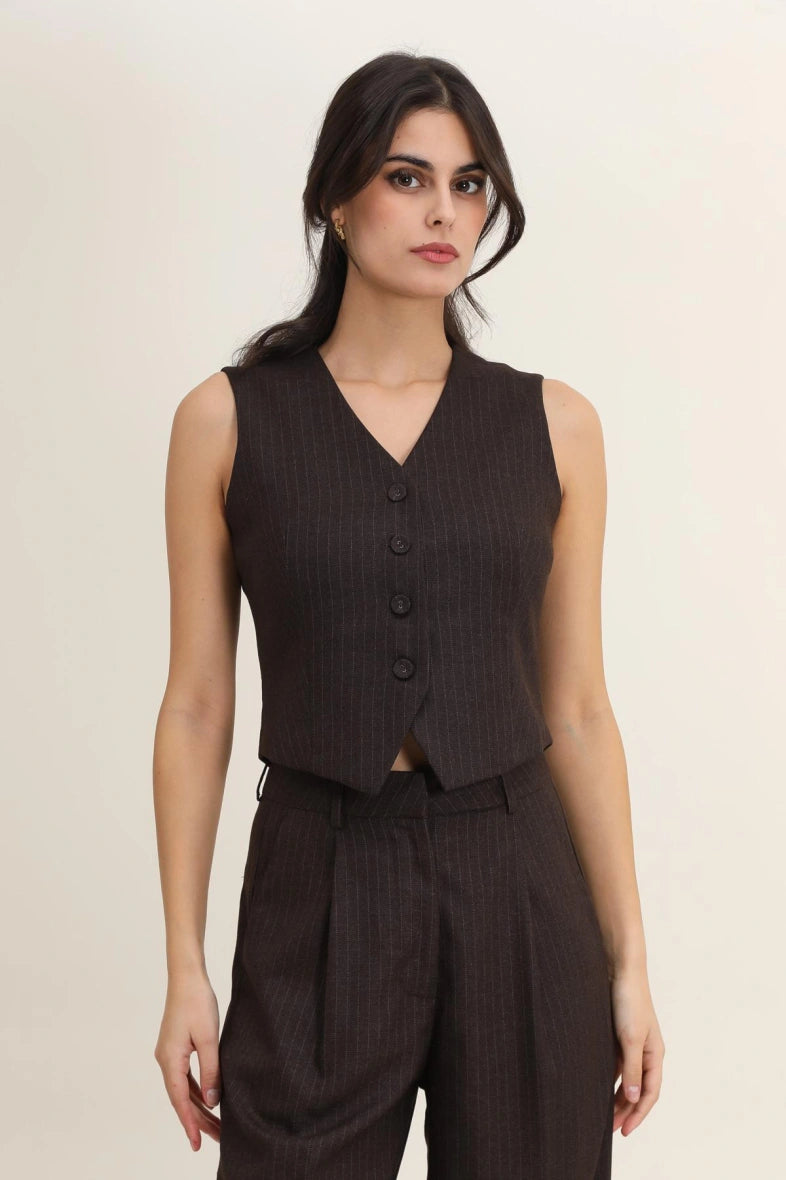 Gestreifter Cardigan in Wolloptik