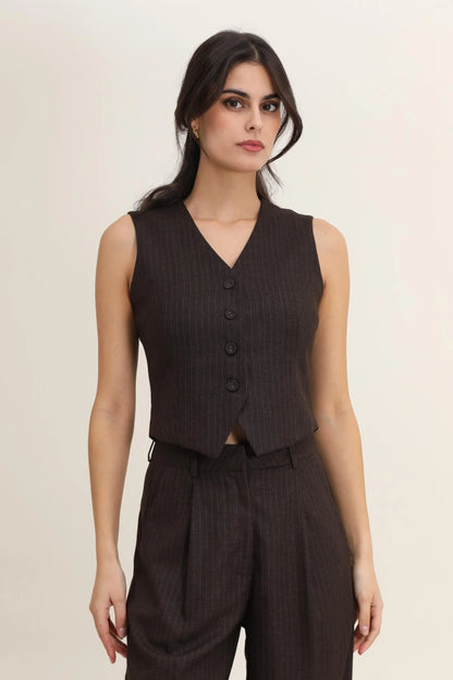Gestreifter Cardigan in Wolloptik