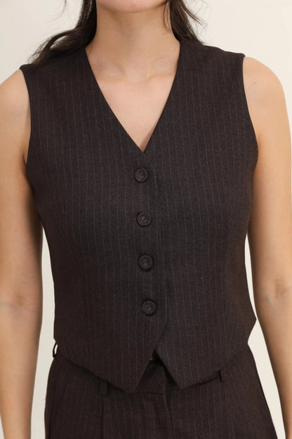 Gestreifter Cardigan in Wolloptik