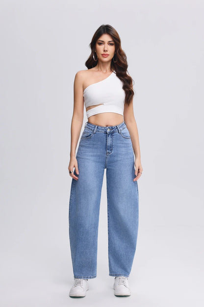 Barrel-Jeans aus softem Baumwoll-Mix