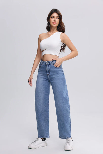 Barrel-Jeans aus softem Baumwoll-Mix