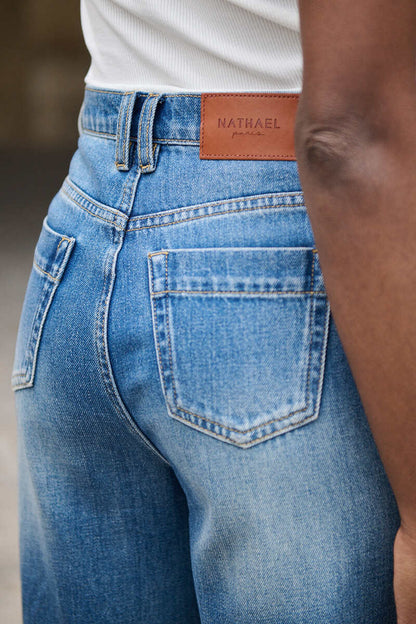 High-Waist Gerade Jeans 100% Baumwolle