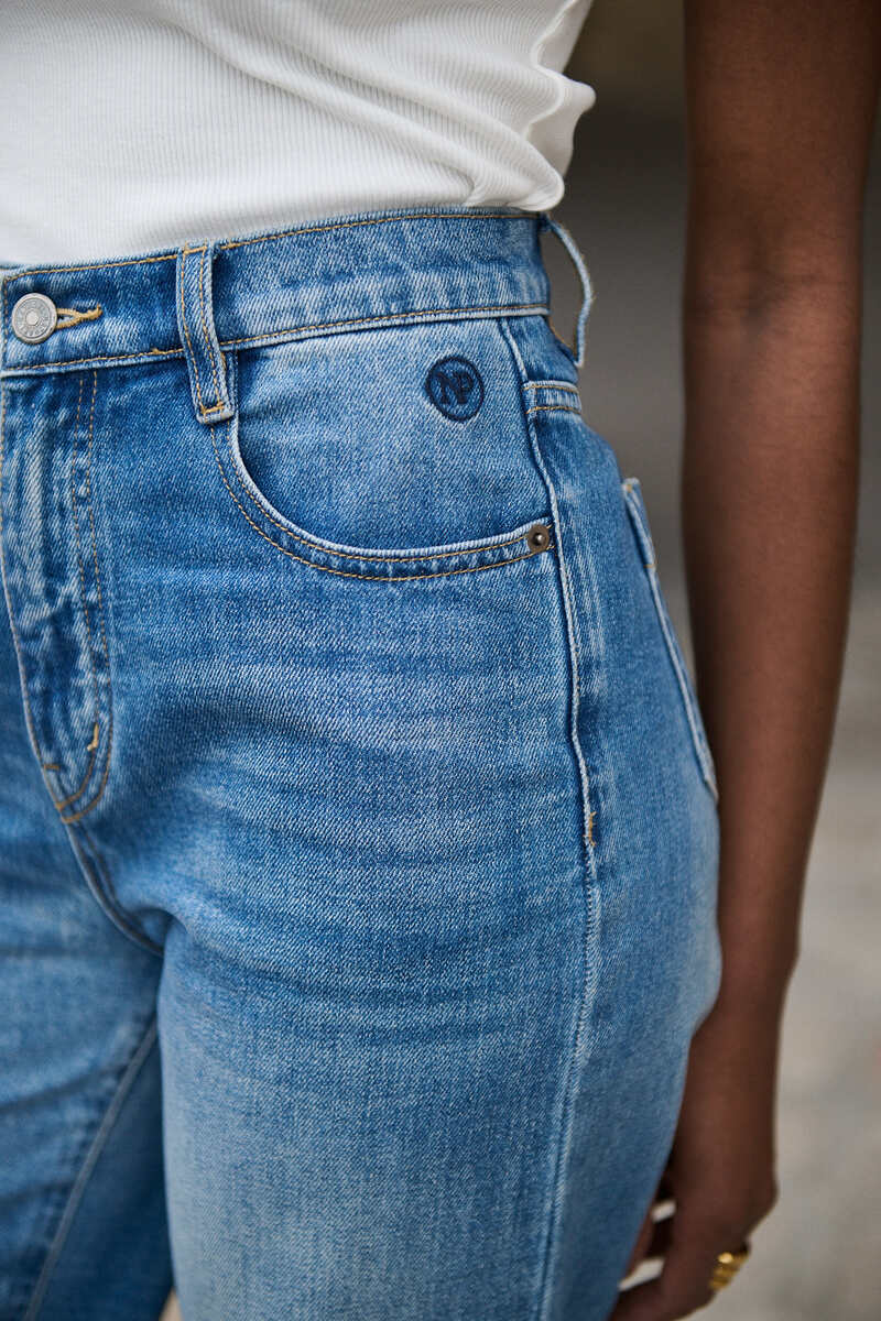 High-Waist Gerade Jeans 100% Baumwolle