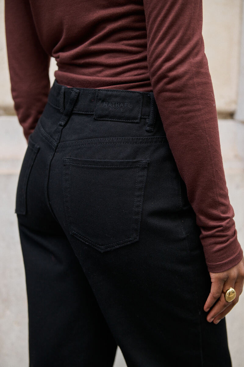 High-Waist Gerade Jeans 100% Baumwolle