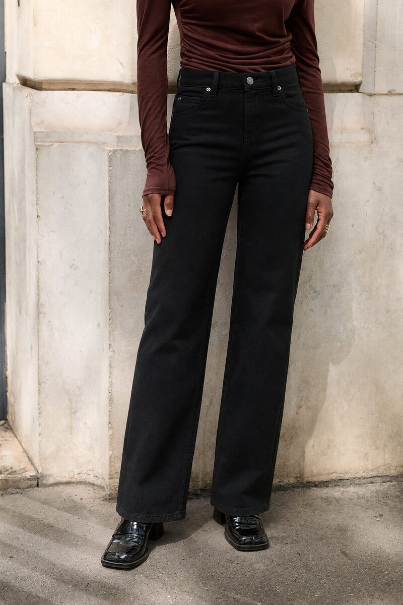 High-Waist Gerade Jeans 100% Baumwolle