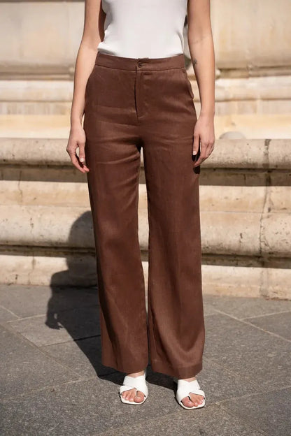 Leinenhose in geradem Schnitt
