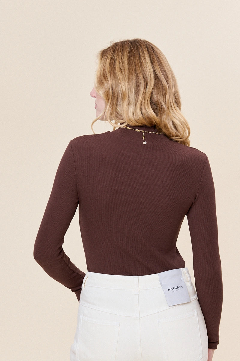 Figurbetontes Longsleeve mit Schmuckknöpfen