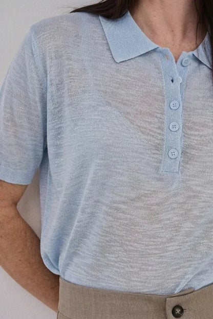 Strick-Polo aus Viskose-Mix