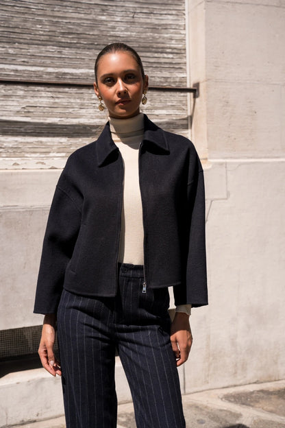 Kurze Jacke aus Wollmischung