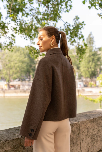 Eleganter Kurzmantel aus Wollmischung