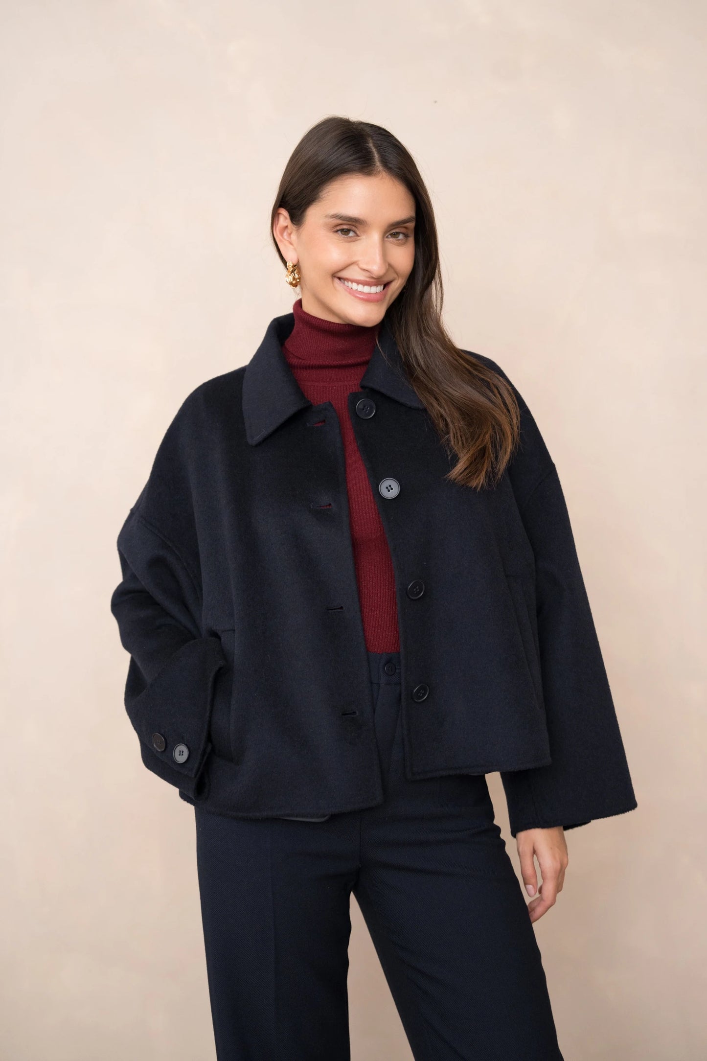 Eleganter Kurzmantel aus Wollmischung