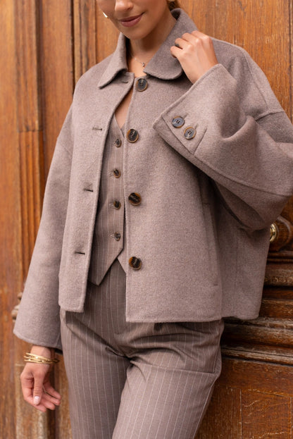 Eleganter Kurzmantel aus Wollmischung