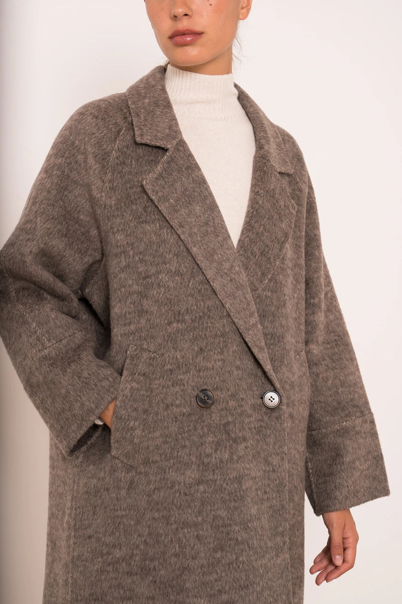 Damen Oversize-Mantel aus Wollmix