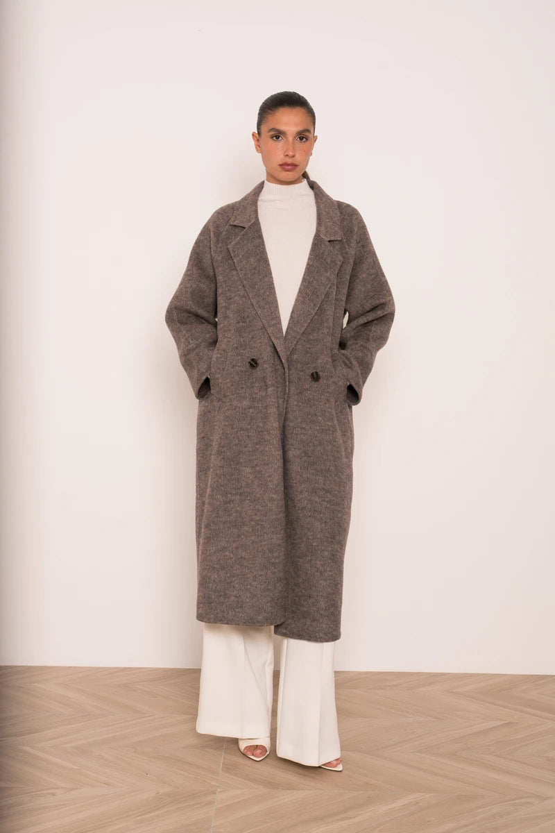 Damen Oversize-Mantel aus Wollmix