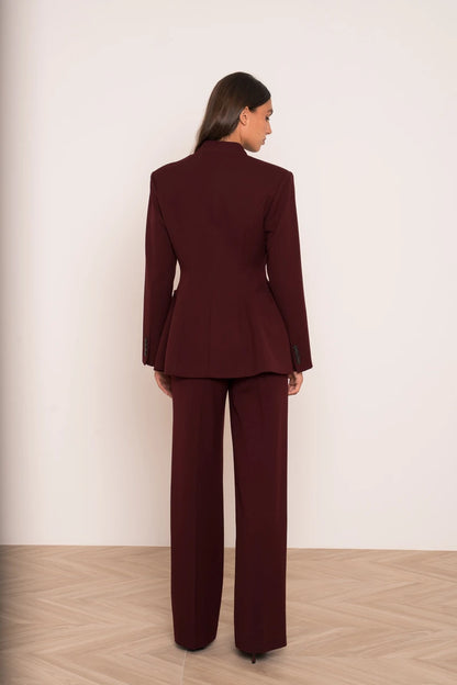Asymmetrische taillierte Zweireiher-Jacke