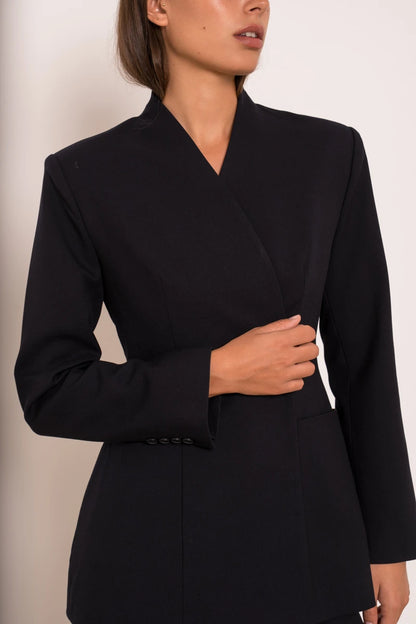 Asymmetrische taillierte Zweireiher-Jacke