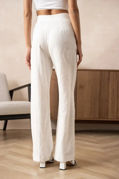 Leinenhose in geradem Schnitt