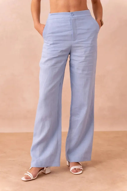 Leinenhose in geradem Schnitt