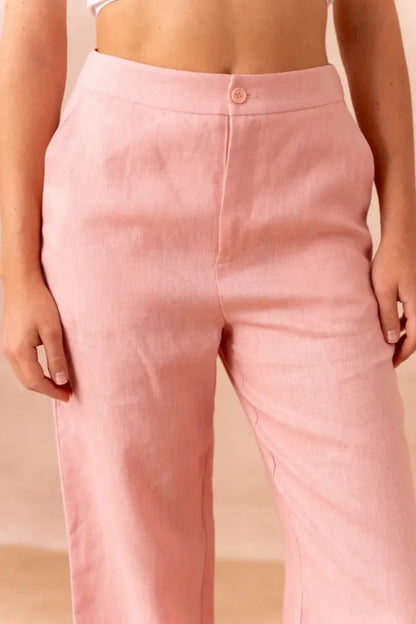 Leinenhose in geradem Schnitt