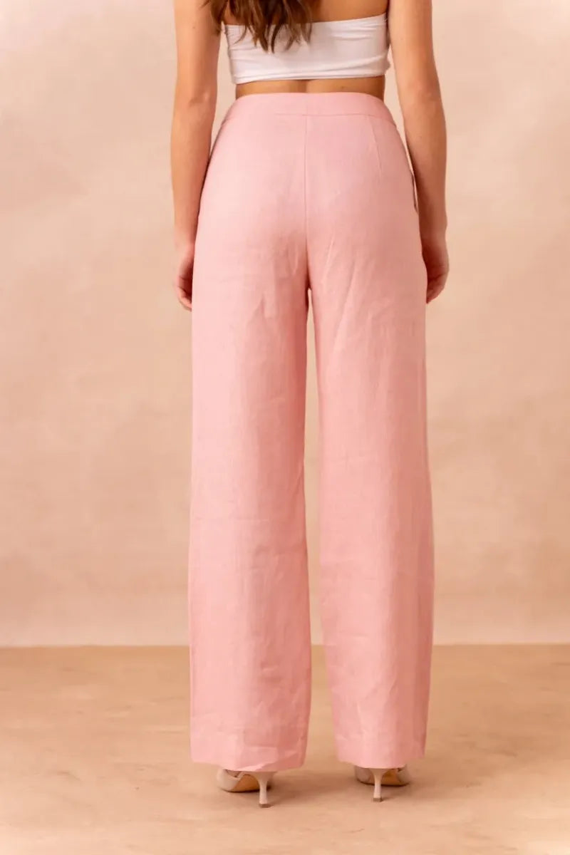 Leinenhose in geradem Schnitt