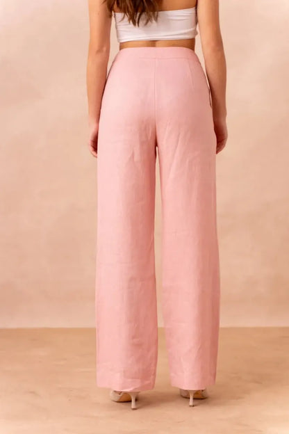Leinenhose in geradem Schnitt