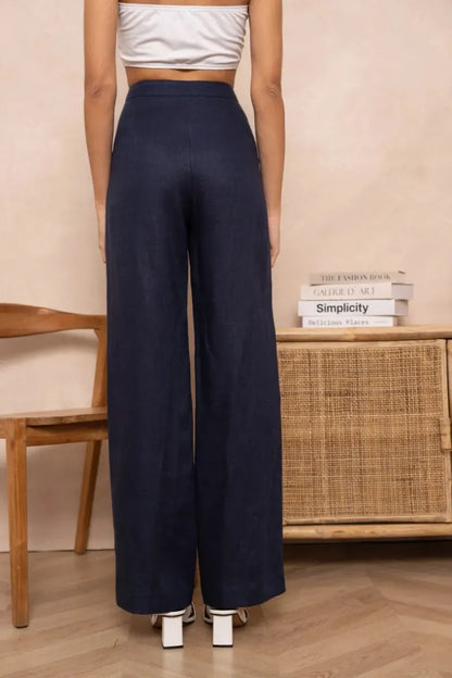 Leinenhose in geradem Schnitt
