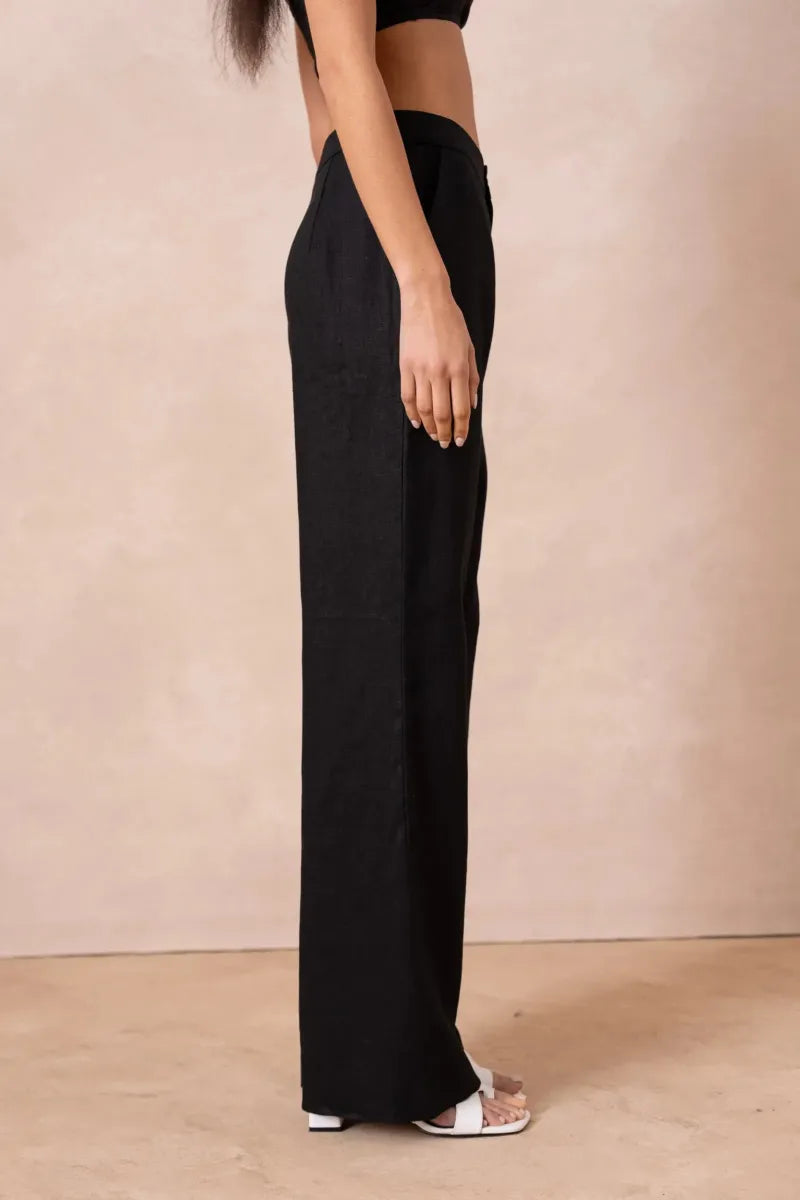 Leinenhose in geradem Schnitt