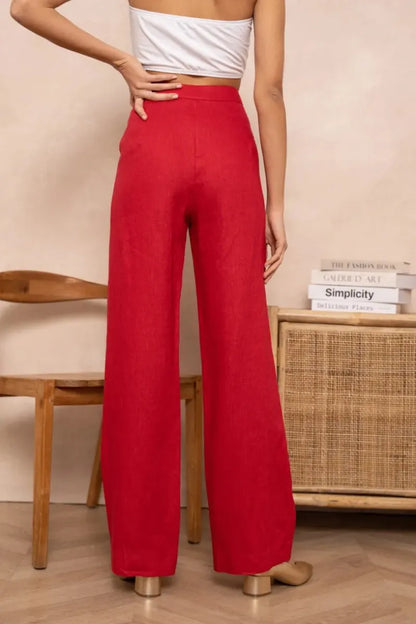 Leinenhose in geradem Schnitt