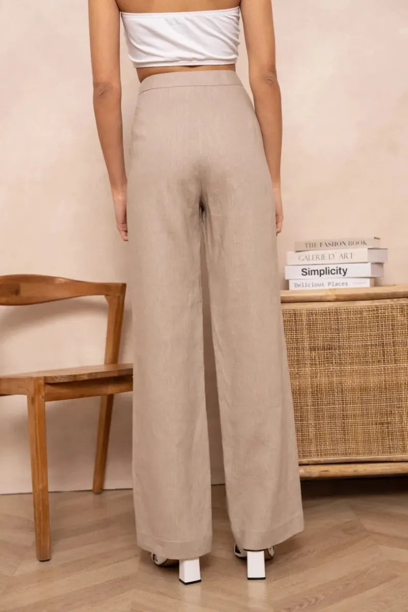 Leinenhose in geradem Schnitt