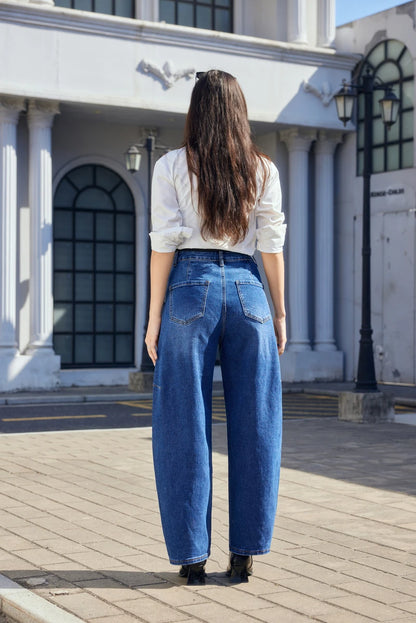 Balloon-Jeans mit Nieten-Details