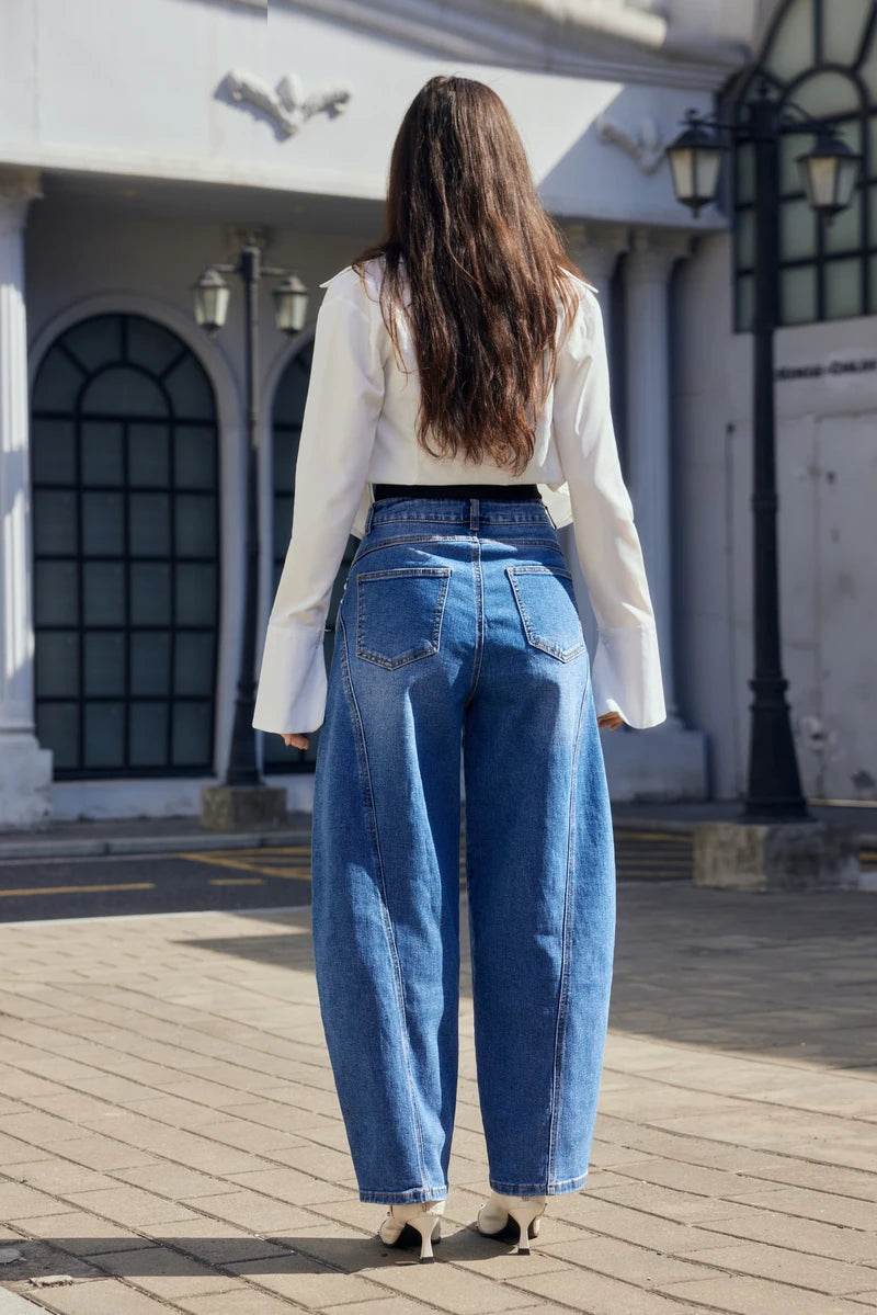 Balloon-Jeans mit Nieten-Details