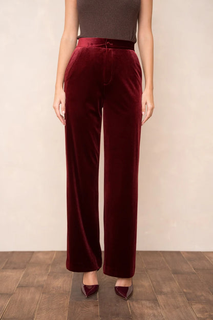 Gerade geschnittene Samthose