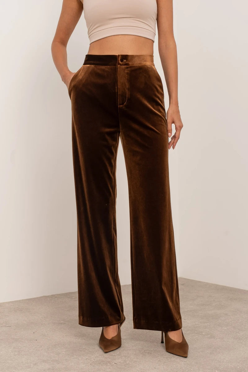 Gerade geschnittene Samthose