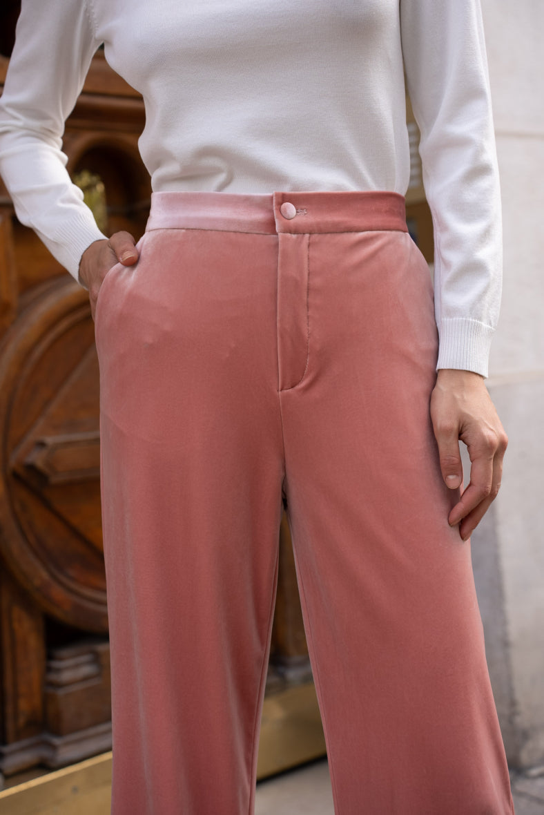 Gerade geschnittene Samthose