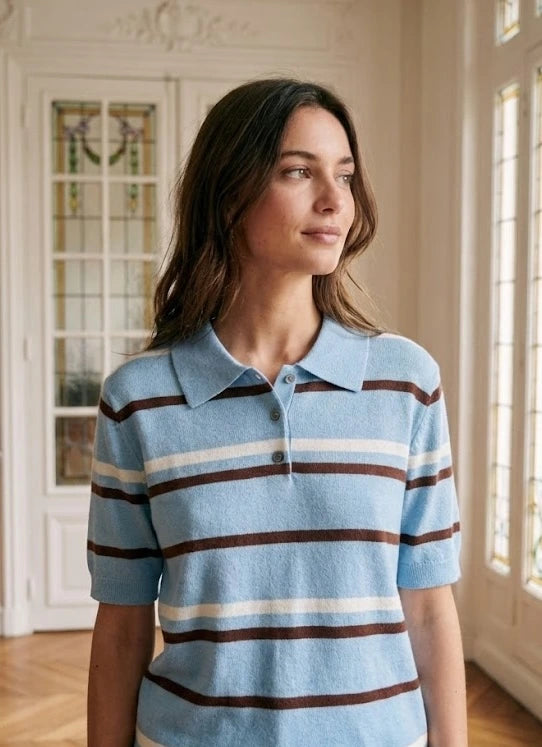 Streifen-Strickpolo