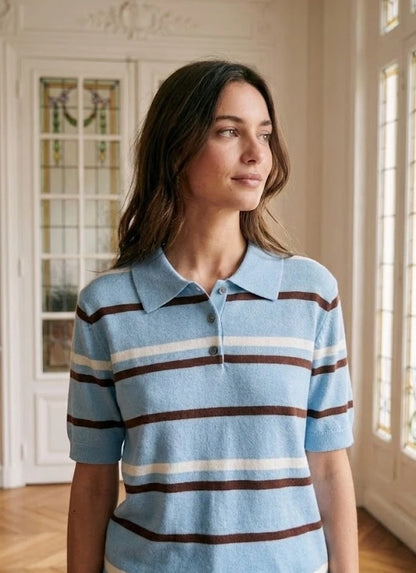 Streifen-Strickpolo