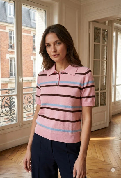 Streifen-Strickpolo