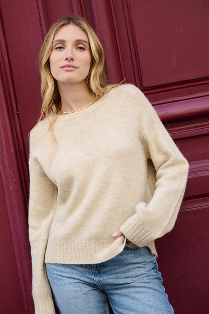 Oversize Zopfmuster Alpaka Wollpullover
