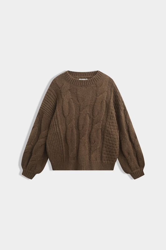 Strickpullover mit Puffärmeln