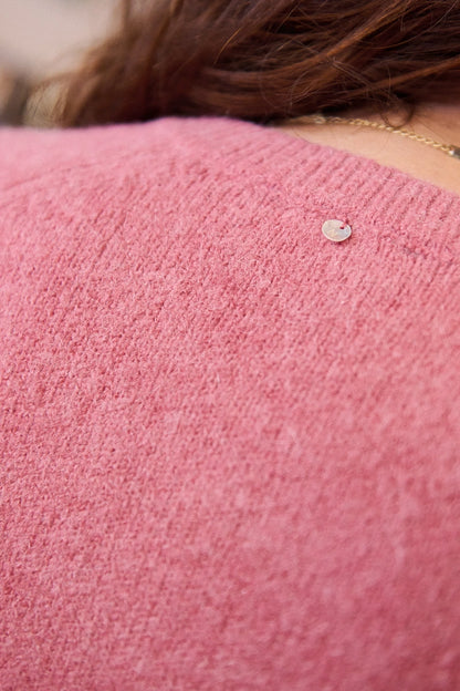 Alpaka- und Wollpullover mit Knopfleiste