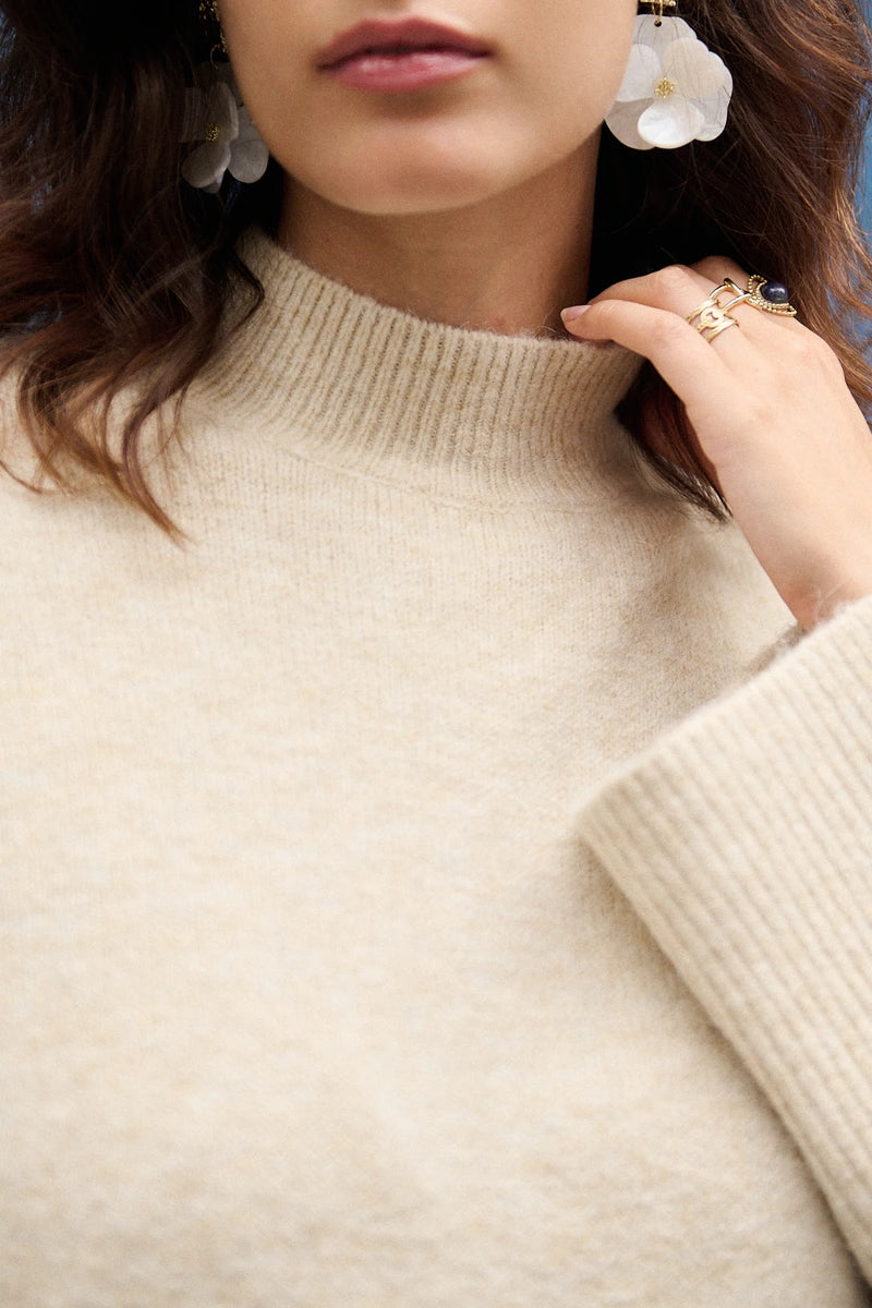 Leicht oversized Alpaka- und Wollpullover