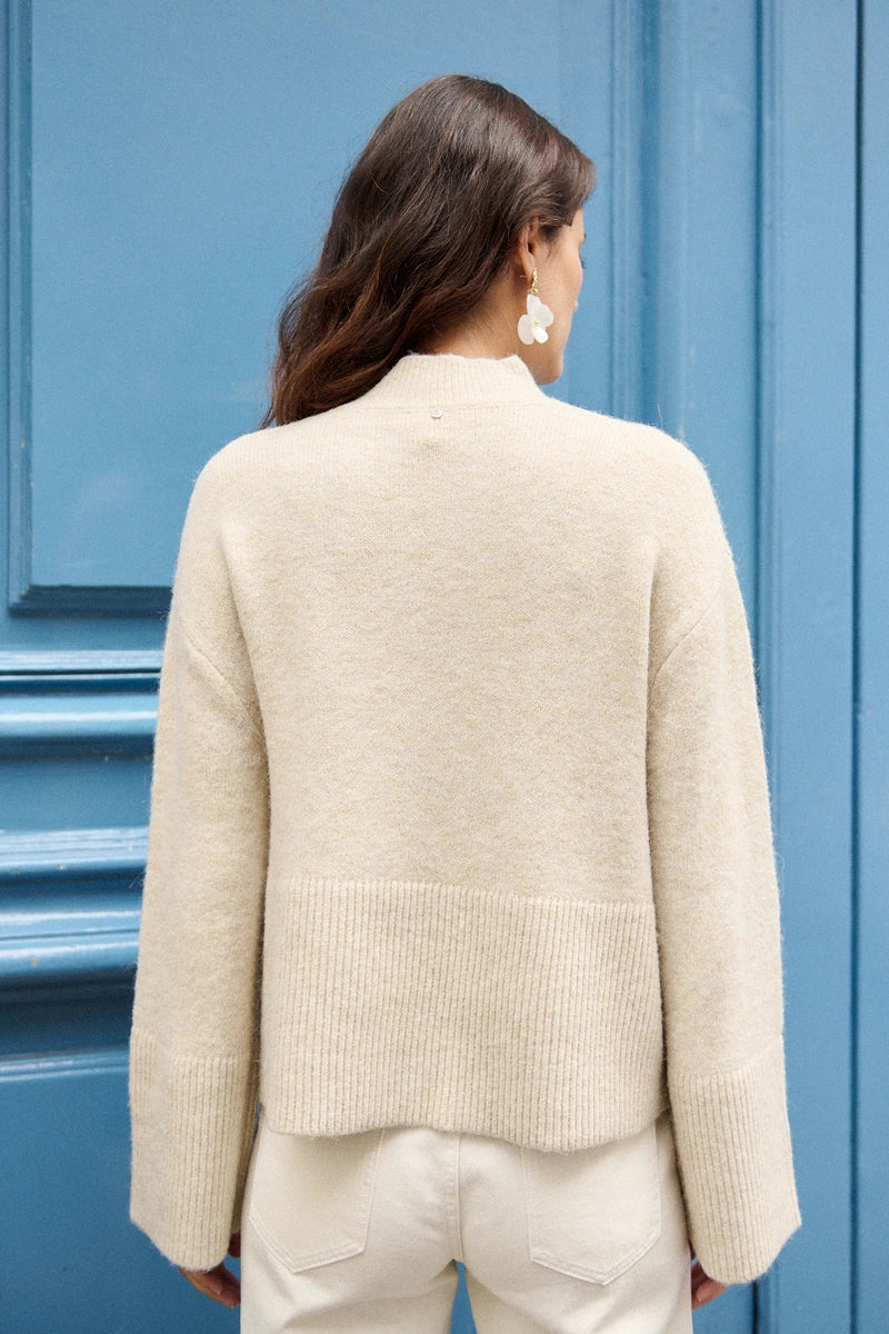 Leicht oversized Alpaka- und Wollpullover