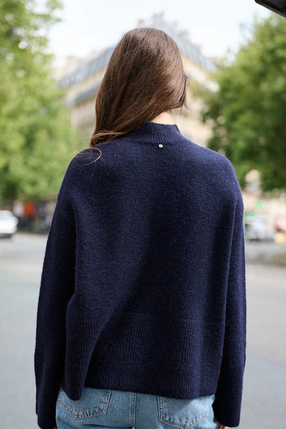Leicht oversized Alpaka- und Wollpullover