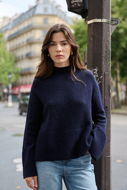 Leicht oversized Alpaka- und Wollpullover