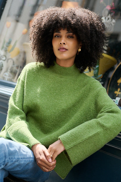 Leicht oversized Alpaka- und Wollpullover