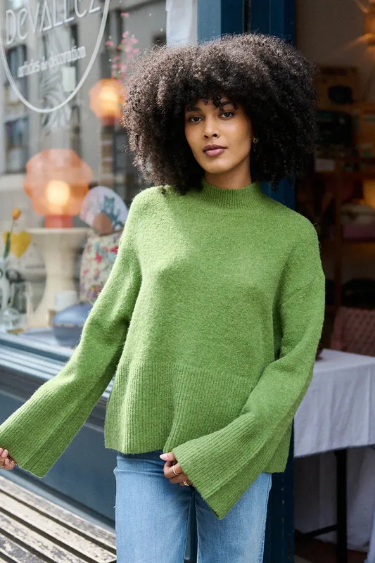 Leicht oversized Alpaka- und Wollpullover