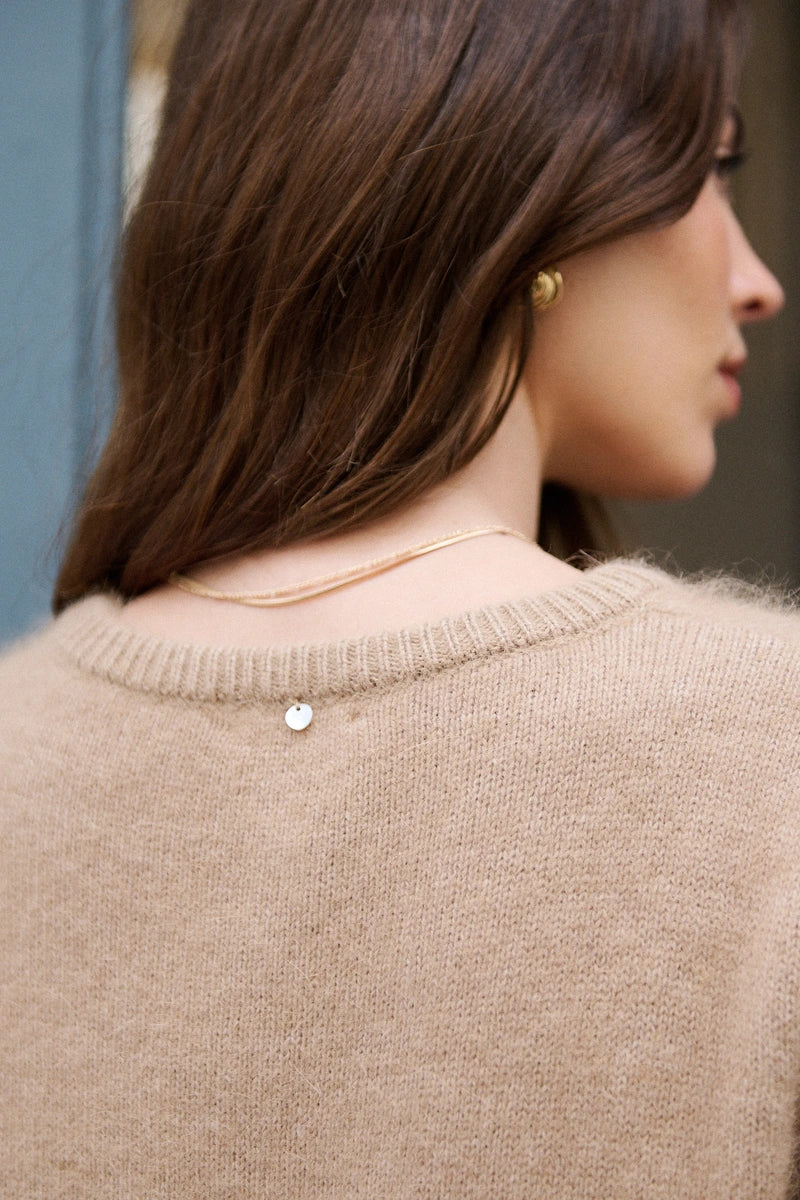 Kurzarm-Pullover aus softem Angora-Mix mit Puffärmeln