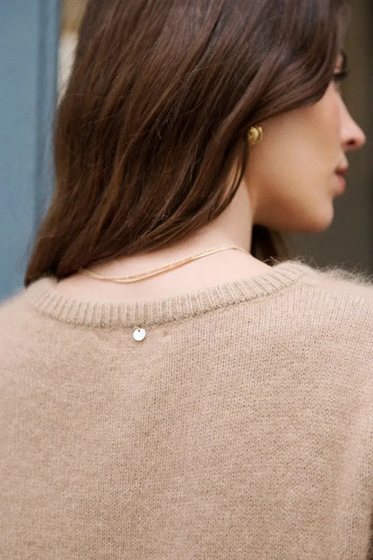 Kurzarm-Pullover aus softem Angora-Mix mit Puffärmeln